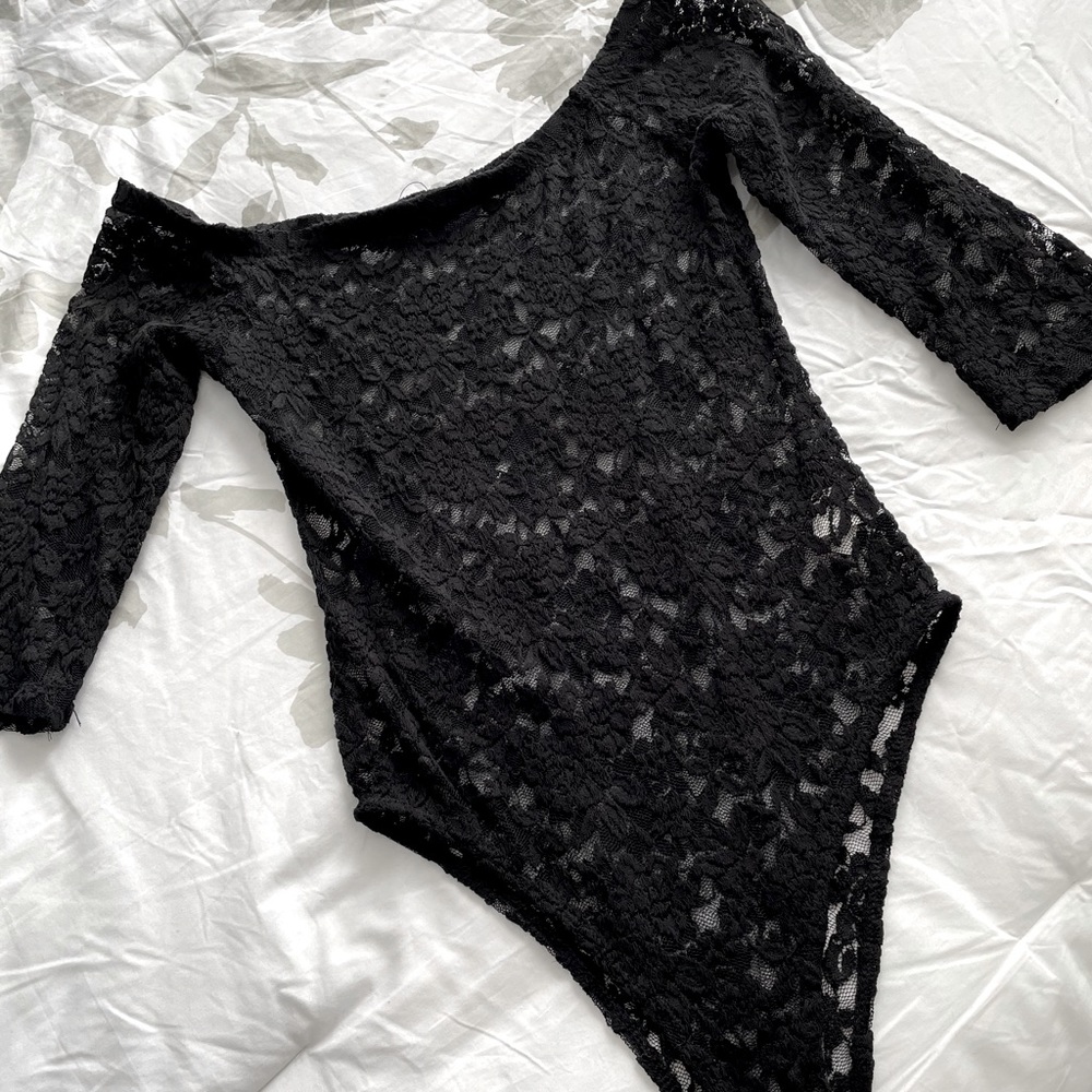 Black lace bodysuit